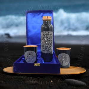 Copper Bottle with Floral Meenakari Design