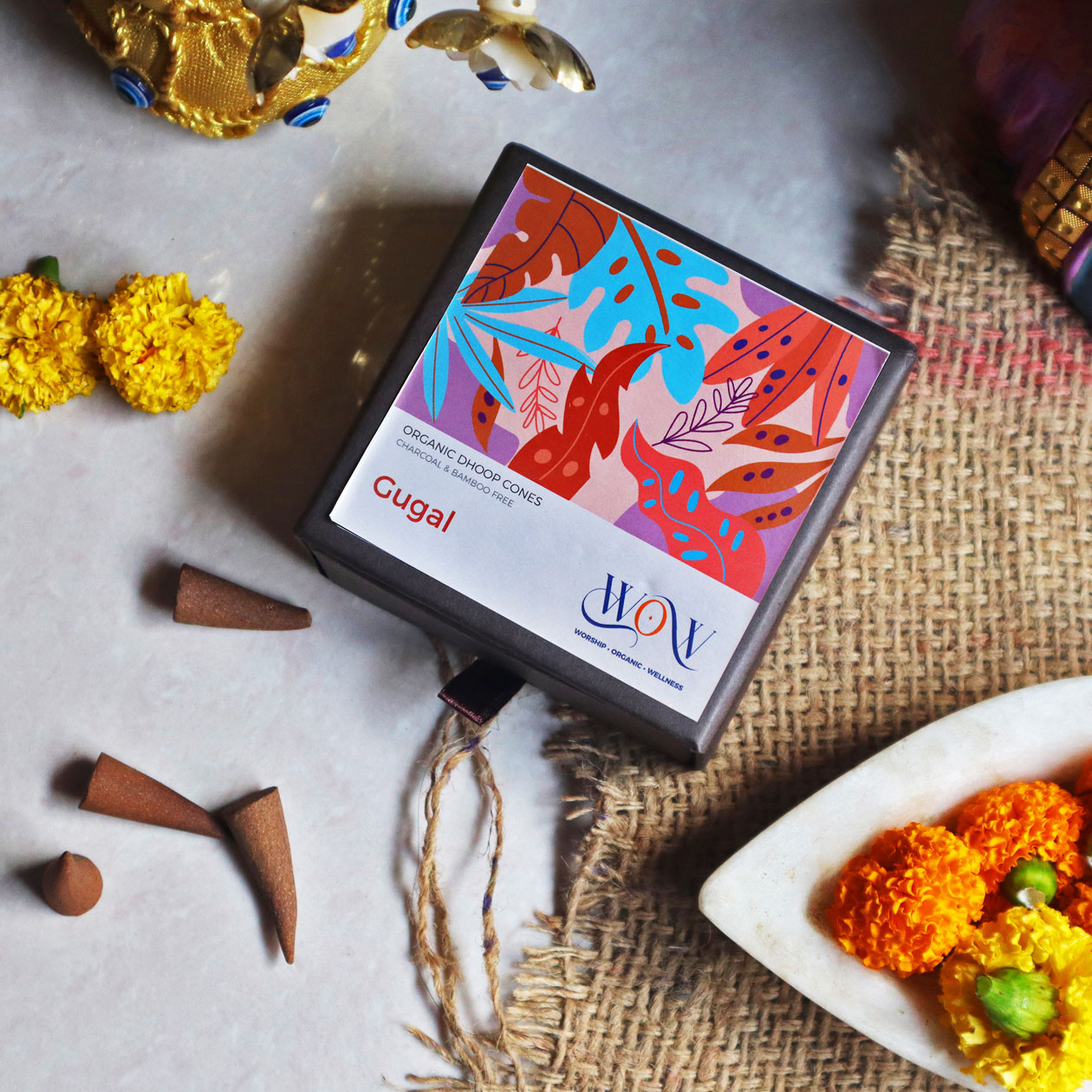Gugal Fragrance Dhoop Cones - Charcoal & Bamboo Free