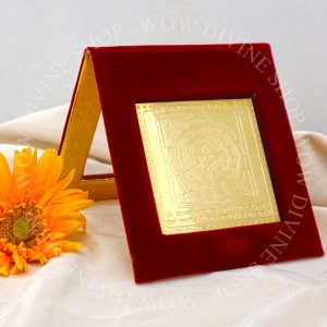 Maha Mrityunjaya Shiva Yantra  - Panchdhatu with 22 Carat Gold Polish