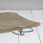 Oxidised Silver Rudraksha Bracelet With Trident (for women)