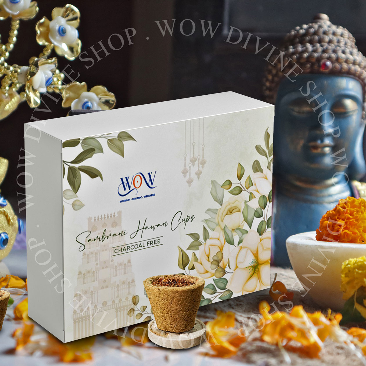 Sambrani Havan Cups - Charcoal & Bamboo Free