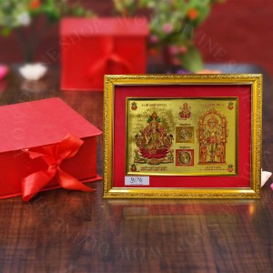 Shree Lakshmi Kuber Yantra - Panchdhatu with 22 Carat Gold Polish