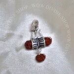 Silver Rudraksha Pendant With Trident